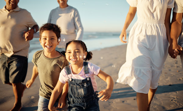 happy family beach